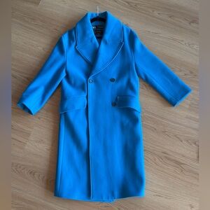 Zara Blue Manteco Trench Coat